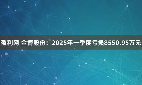 盈利网 金博股份：2025年一季度亏损8550.95万元